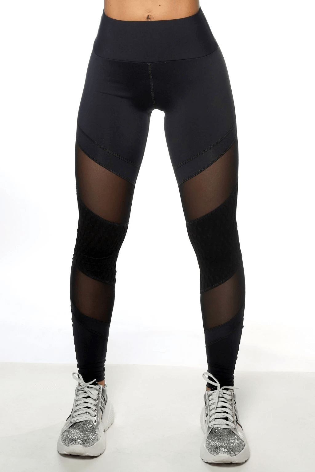 Calza deportiva mujer eugenia negro frente – QueenFit
